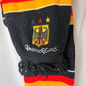 Germany National Team Soccer Fan Scarf Deutschland Black Red Gold Knit Football